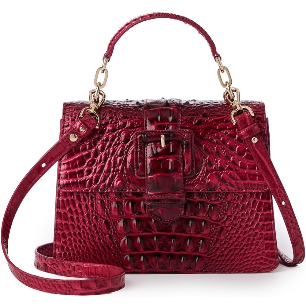 NWT-Brahmin-Small Hallie-Merlot Ombre Melbourne-Leather-Dust Bag-$325 - Picture 14 of 16